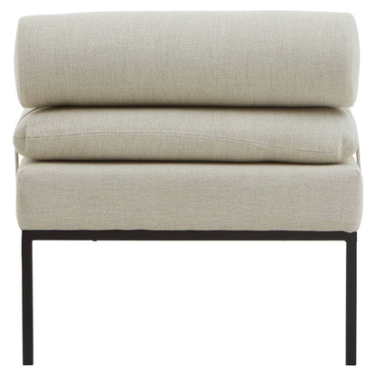 Natural Linen Textured Iron Frame Day Bed