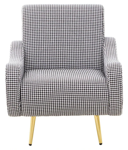Holli Black And White Houndstooth Pattern Armchair