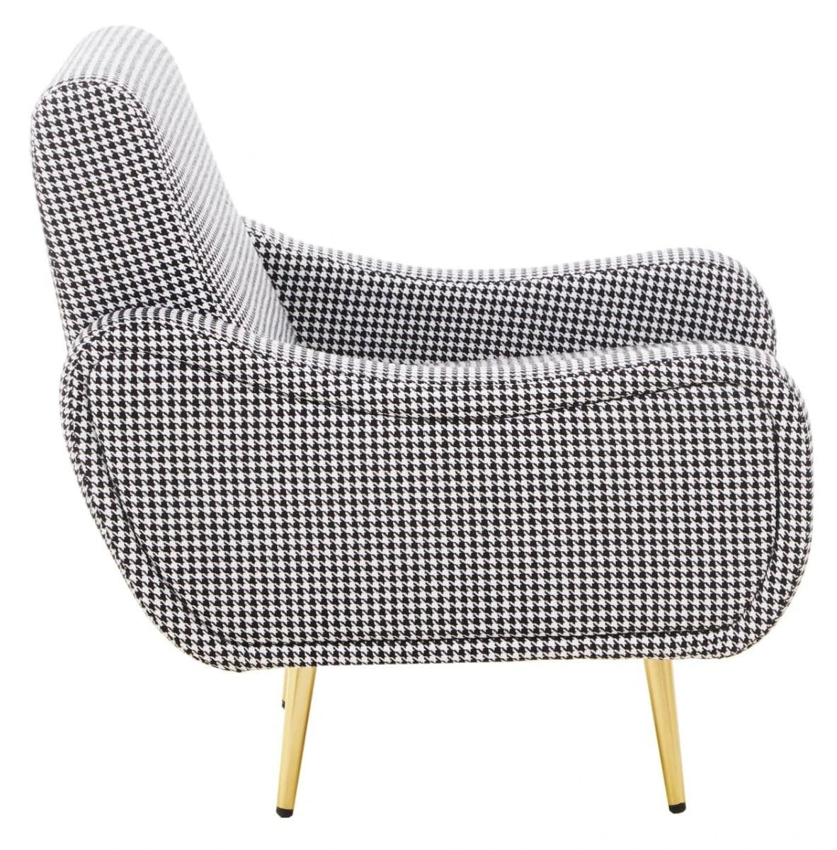Holli Black And White Houndstooth Pattern Armchair