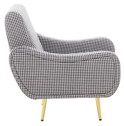 Holli Black And White Houndstooth Pattern Armchair