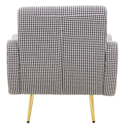 Holli Black And White Houndstooth Pattern Armchair