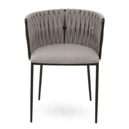 Gilden Grey Dining Chair With Woven Back