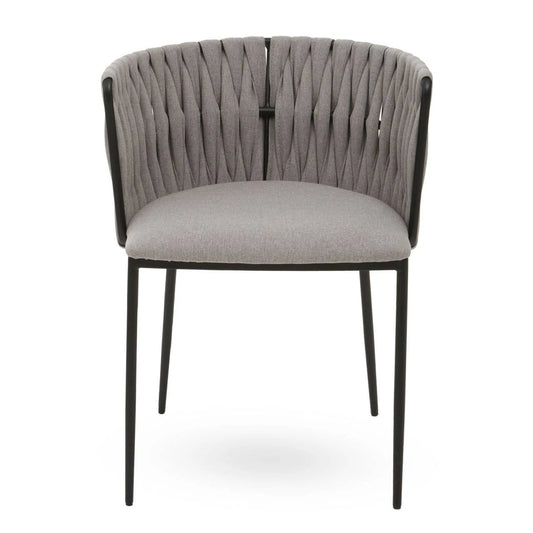 Gilden Grey Dining Chair With Woven Back