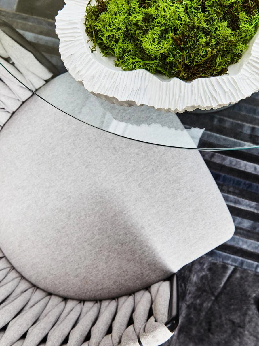 Gilden Grey Dining Chair With Woven Back