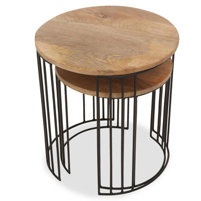Nandri Set Of 2 Mango Wood Side Tables