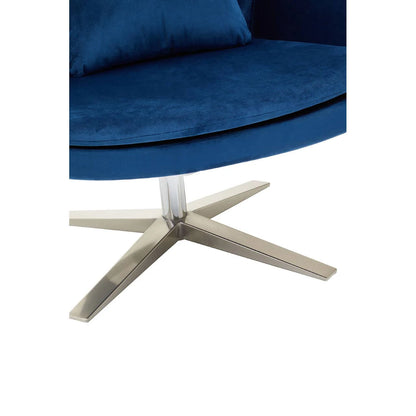 Kalo Navy Velvet Swivel Lounge Chair