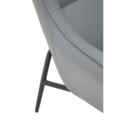 Kaiko Grey Faux Leather Armchair And Footstool