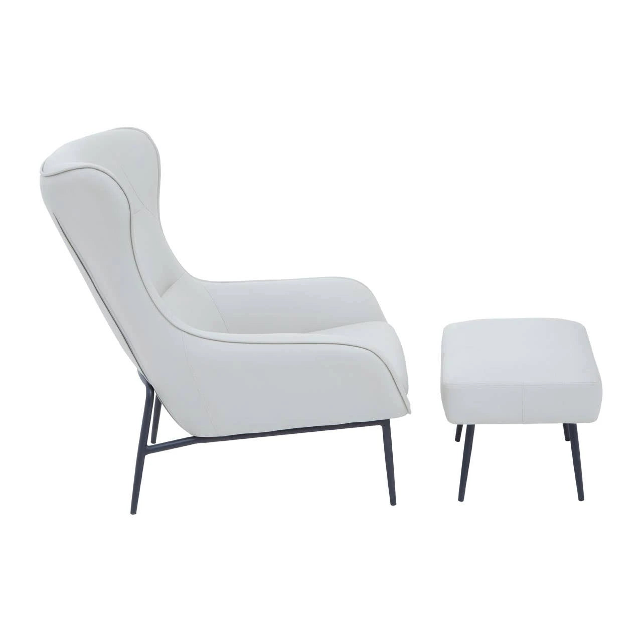 Kaiko Stone Faux Leather Armchair And Footstool