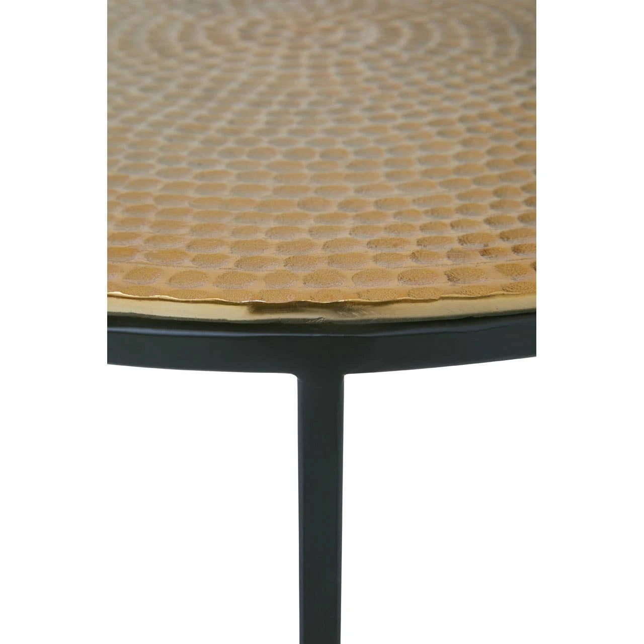 Elias Set of Three Hammered Metal Nesting Tables