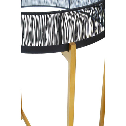 Enzo Set Of Two Black Wire And Gold Frame Side Tables