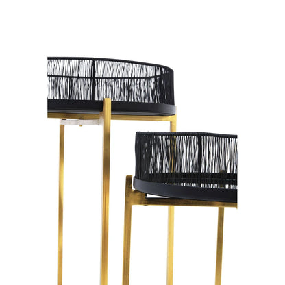 Enzo Set Of Two Black Wire And Gold Frame Side Tables