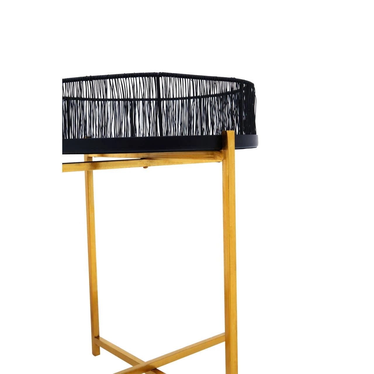 Enzo Set Of Two Black Wire And Gold Frame Side Tables