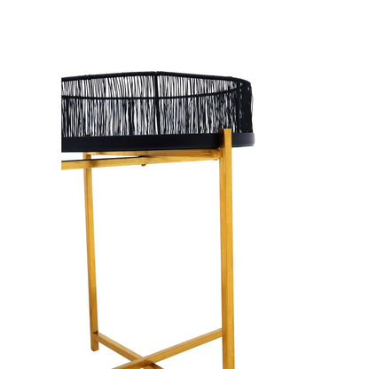 Enzo Set Of Two Black Wire And Gold Frame Side Tables