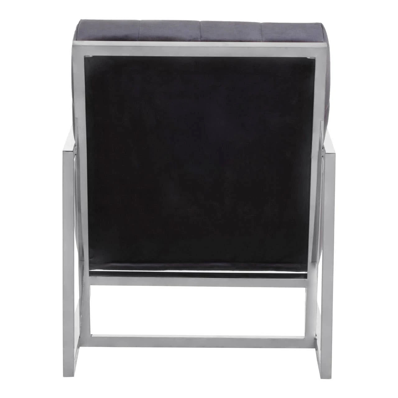 Hana Black Velvet Chair with Stainless Steel Frame