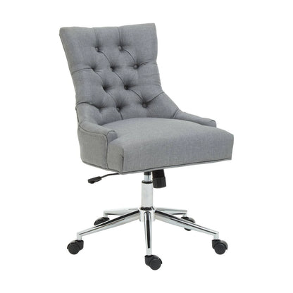 Anita Grey Fabric and Chrome Finish Base Home Office Chair