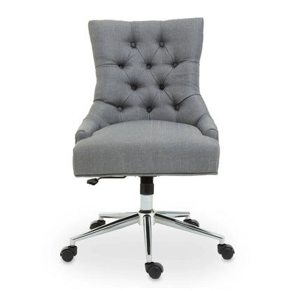 Anita Grey Fabric and Chrome Finish Base Home Office Chair