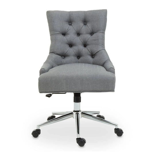 Anita Grey Fabric and Chrome Finish Base Home Office Chair