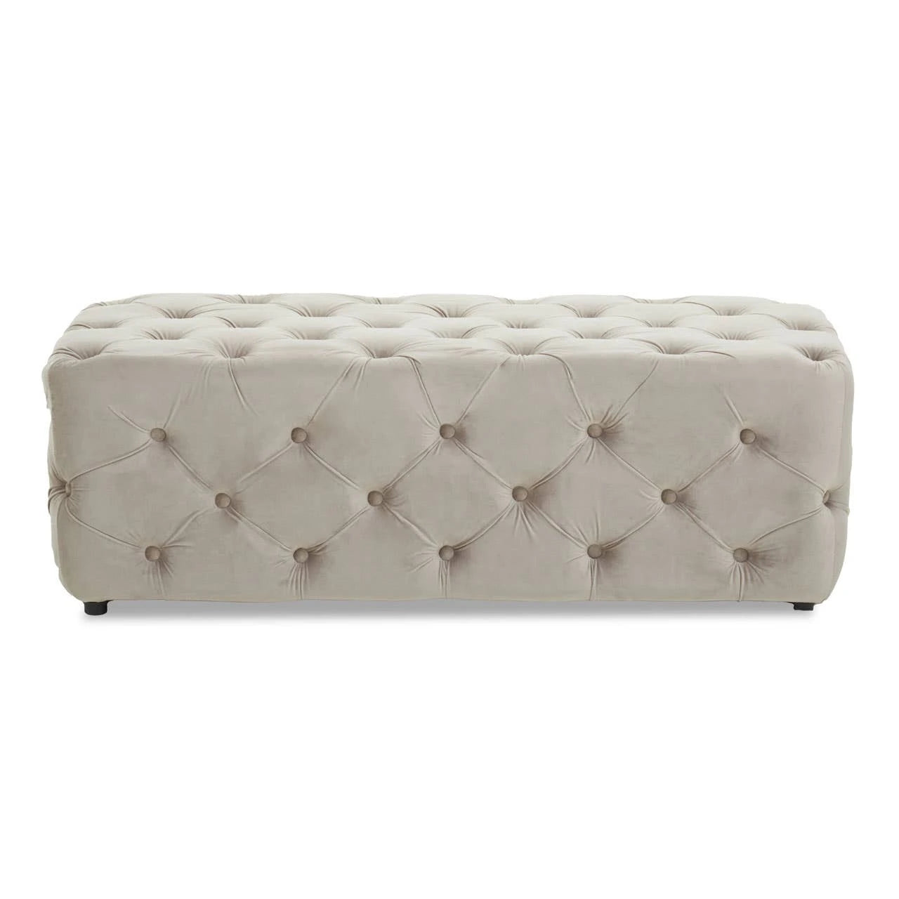 Alea Mink Velvet Button Tufted Bench