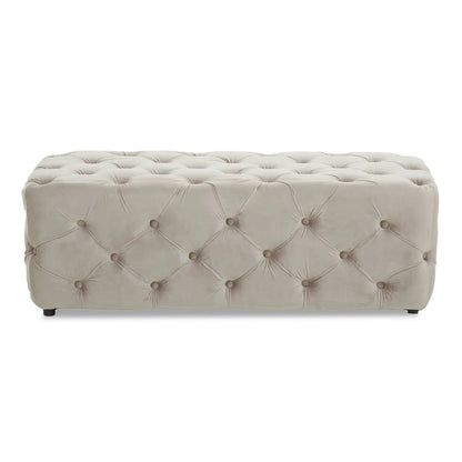 Alea Mink Velvet Button Tufted Bench