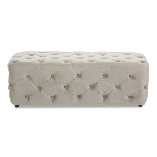 Alea Mink Velvet Button Tufted Bench