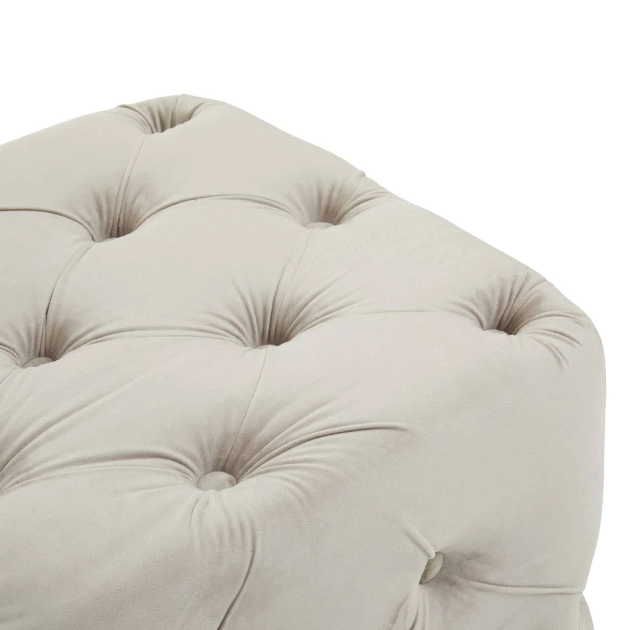 Alea Mink Velvet Button Tufted Bench
