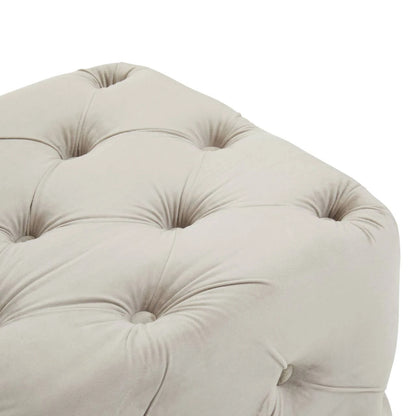 Alea Mink Velvet Button Tufted Bench