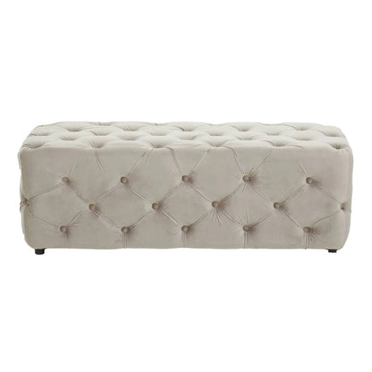 Alea Mink Velvet Button Tufted Bench