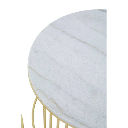 Jodie Set Of Two White Marble And Gold Frame Coffee Tables