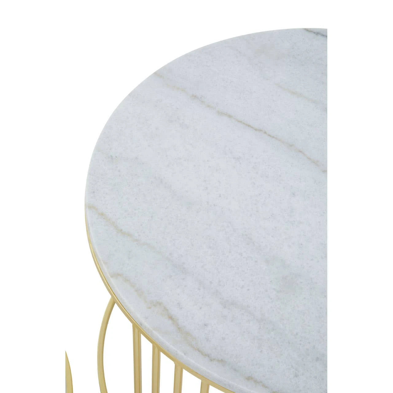 Jodie Set Of Two White Marble And Gold Frame Coffee Tables