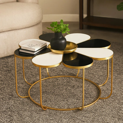 Jodie Black And White Top Petal Shape Table