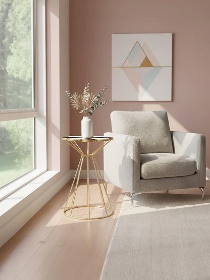 Jodie Black And White Petal End Table