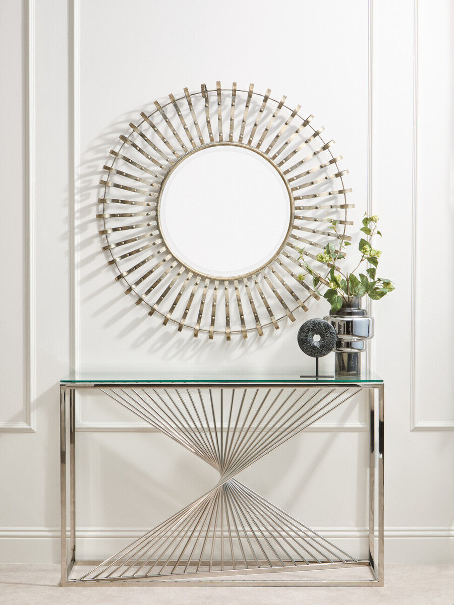 Amella Console Table With Silver Finish Frame