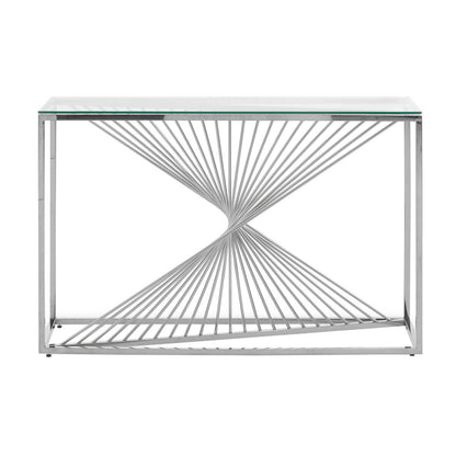 Amella Console Table With Silver Finish Frame