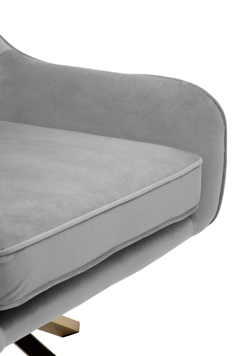Avery Grey Velvet Swivel Chair