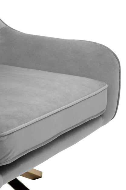 Avery Grey Velvet Swivel Chair