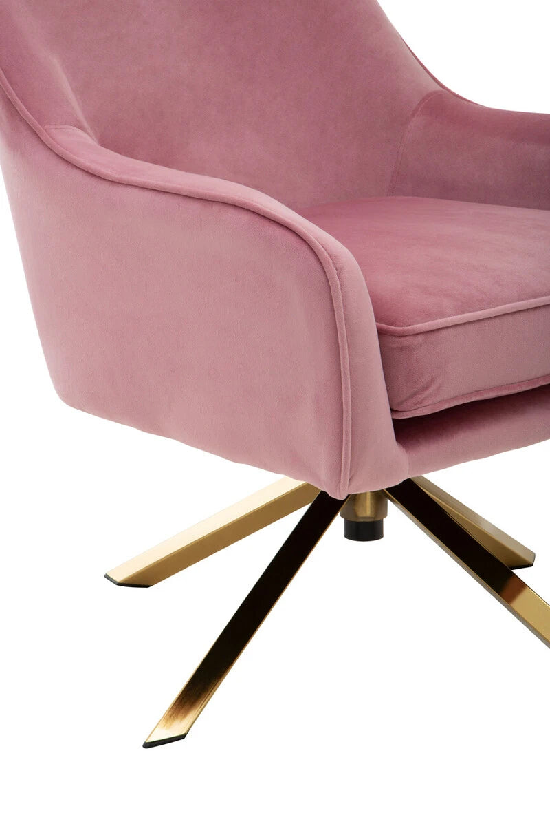 Avery Pink Velvet Swivel Chair