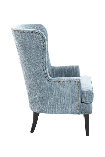 Welham Blue Wingback Lounge Chair
