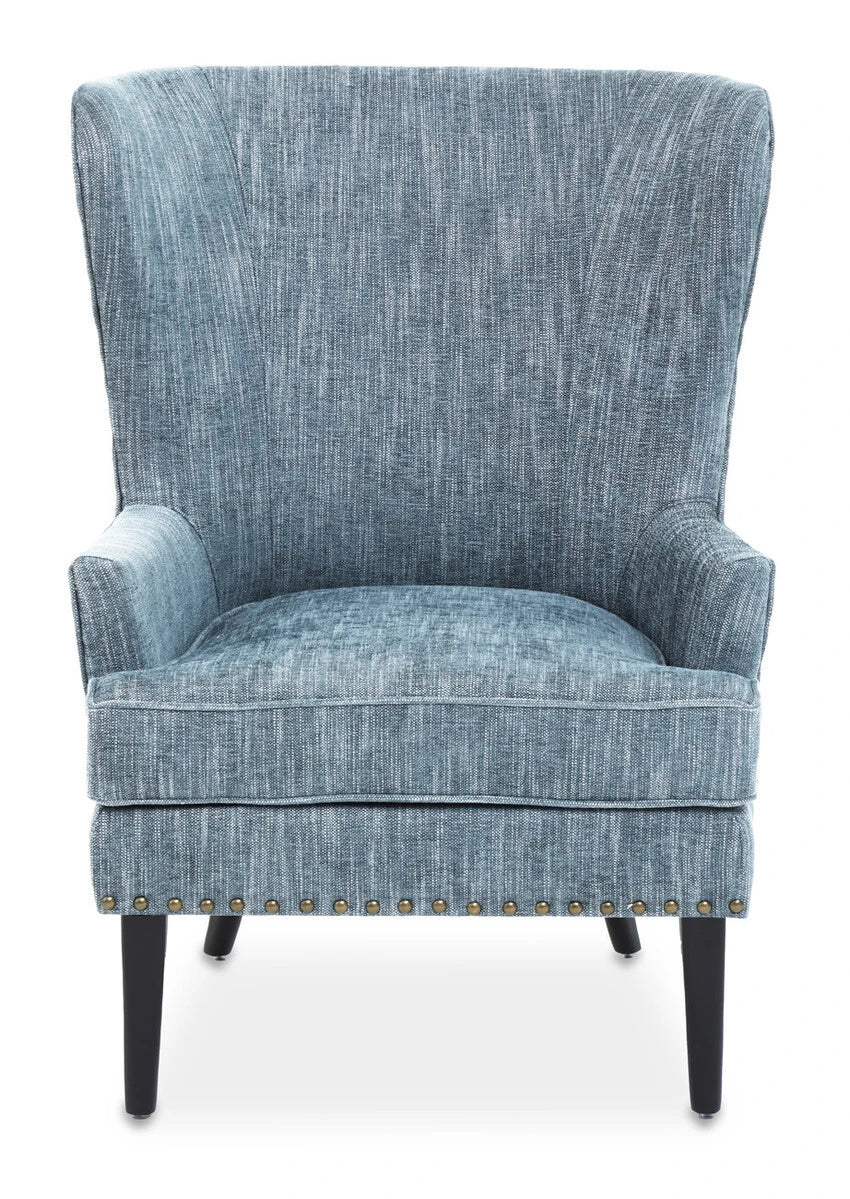 Welham Blue Wingback Lounge Chair