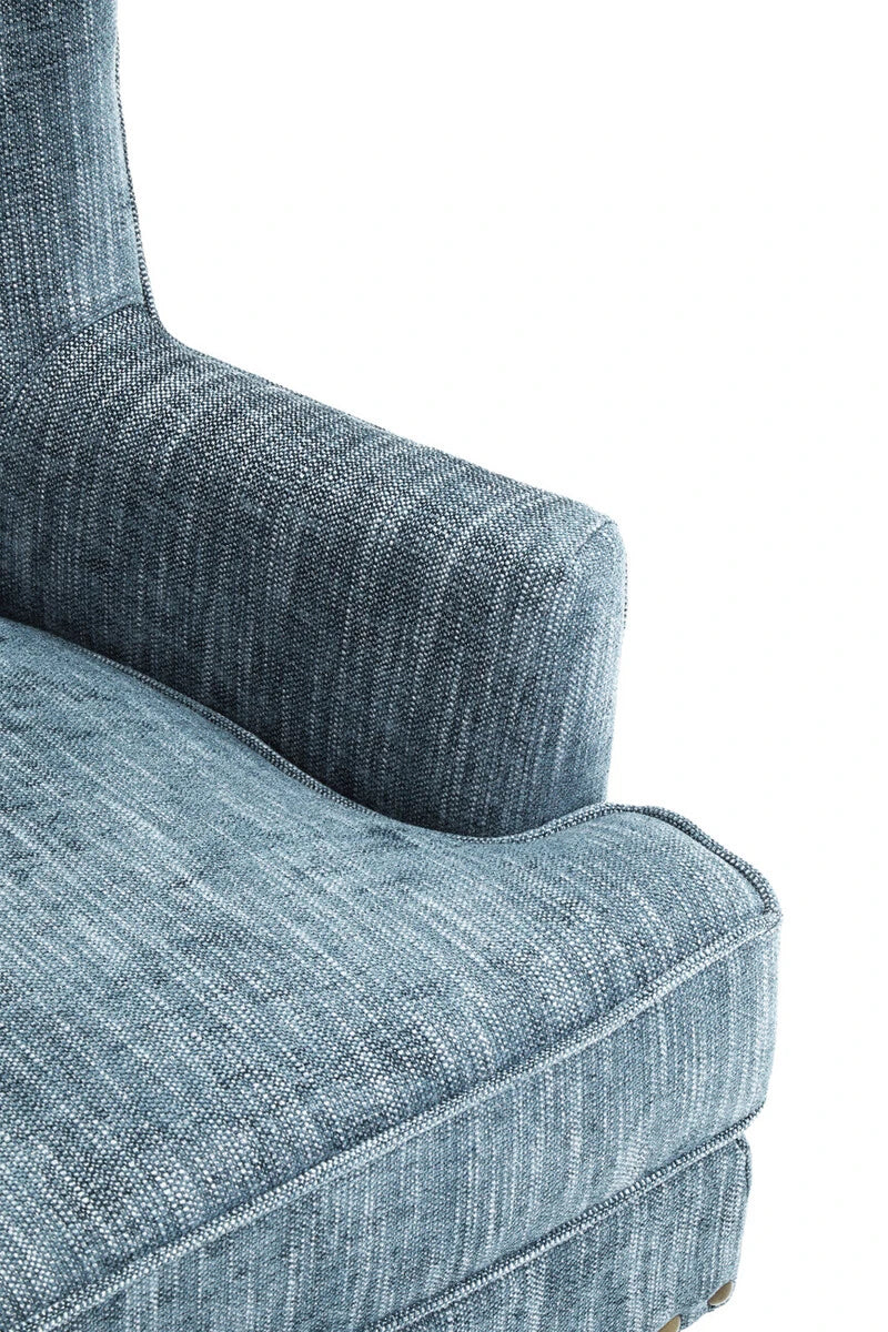 Welham Blue Wingback Lounge Chair
