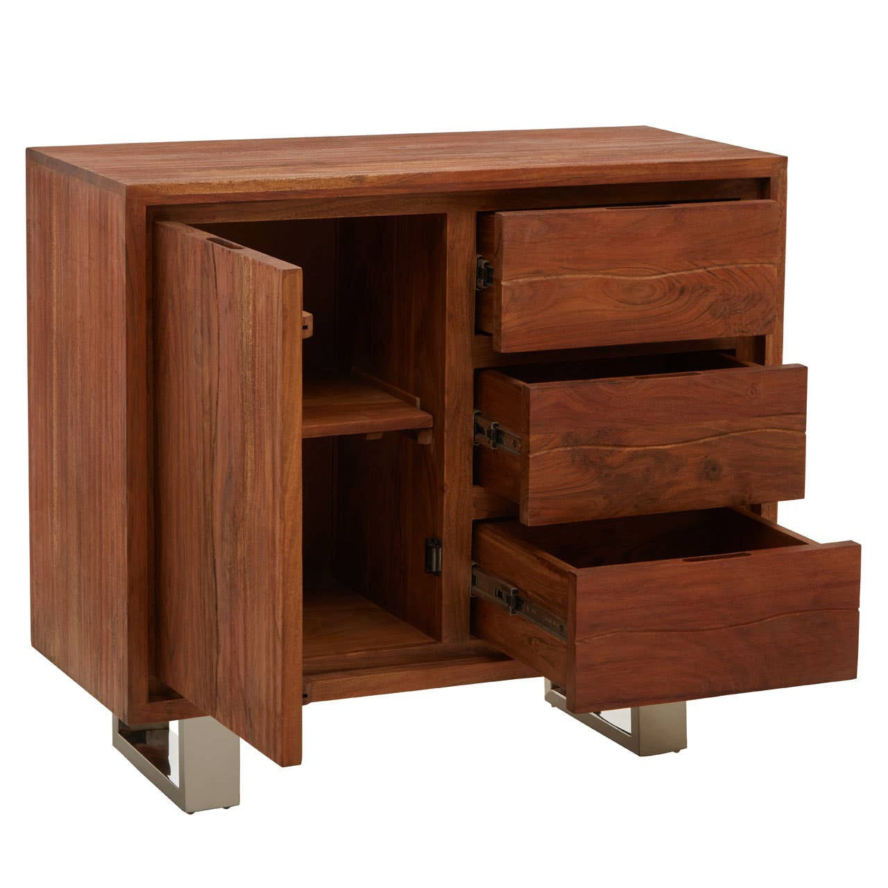 Simla Acacia Wood 1 Door and 3 Drawers Sideboard