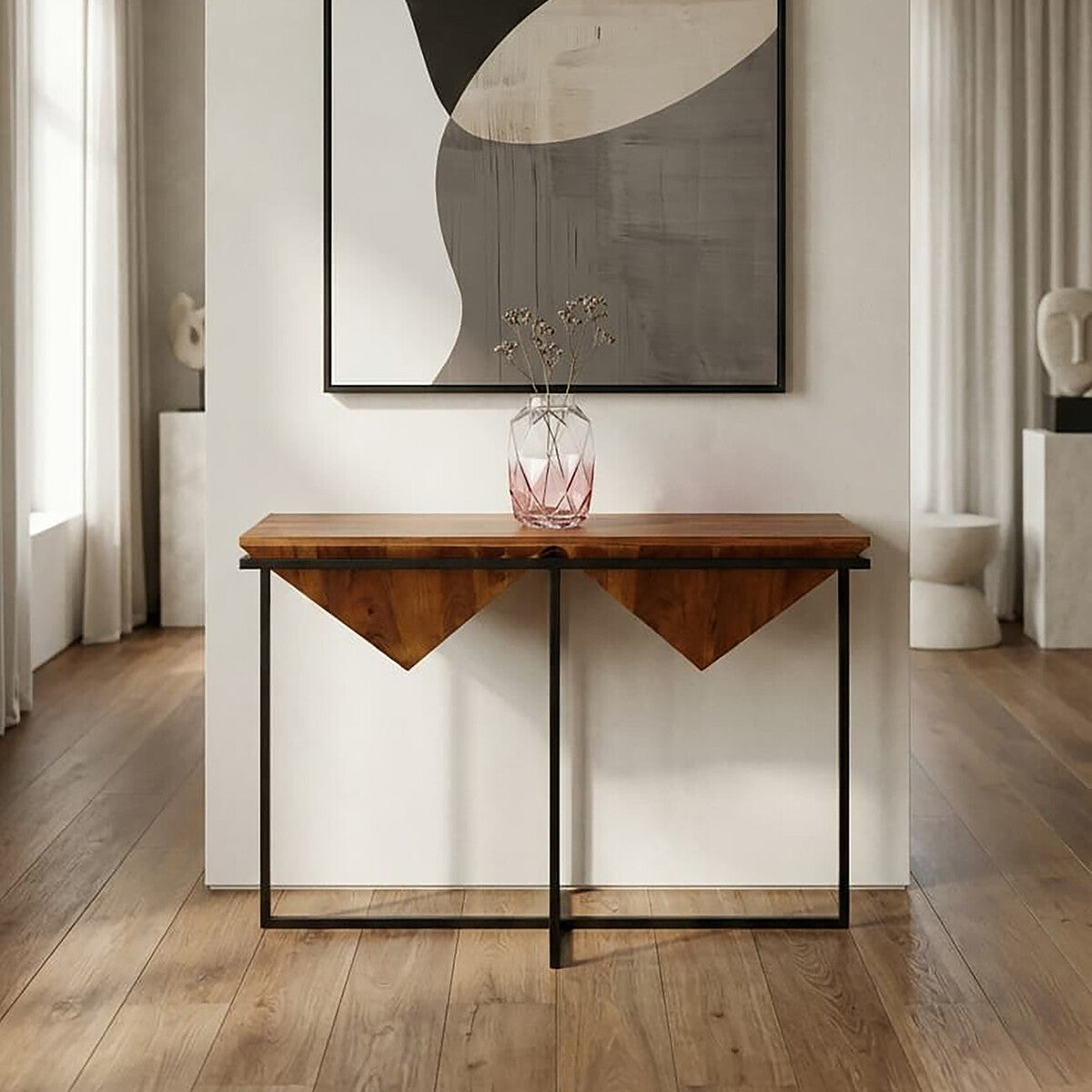 Shimla Acacia Pyramid Console Table