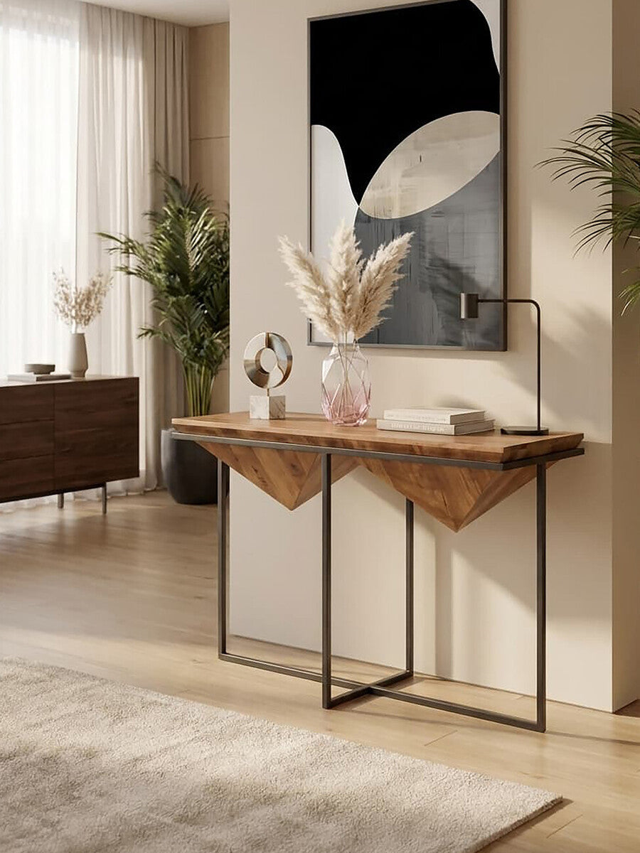 Shimla Acacia Pyramid Console Table