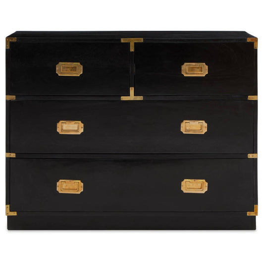 Sarter Seven Drawer Black Mango Wood Chest