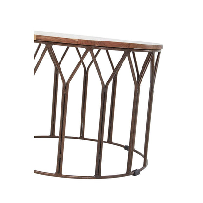 Boho Acacia Wood Round Coffee Table
