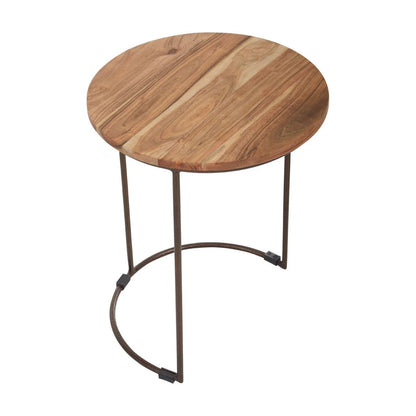 Boho Nest Of Three Natural Acacia Wood Tables