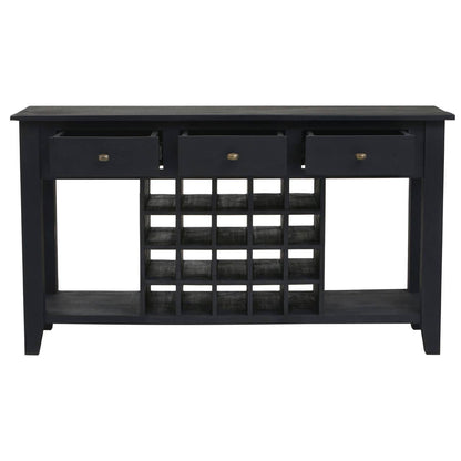 Fusion Black Mango Wood Console Table with Wine Storage