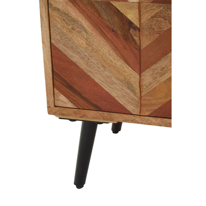 Boho Two Door and Three Drawer Mango Wood Sideboard