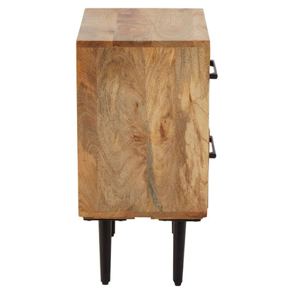 Boho Two Drawer Bedside Table in Mango Wood