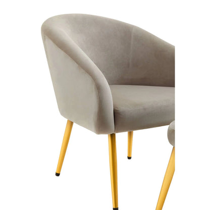 Yasmeen Mink Velvet Chair And Footstool