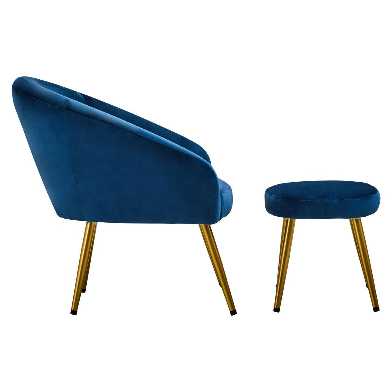 Yasmeen Midnight Blue Chair And Footstool